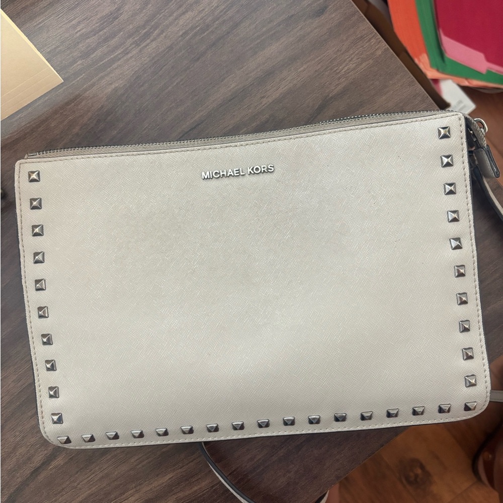 Michael Kors gray Studded Women's crossbody bag